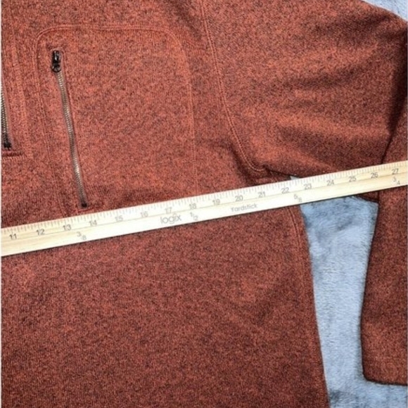 Outdoor Life Quarter Zip Sweater L Rust Orange Pullover Fleece Cozy Fall Hiking - Picture 6 of 7